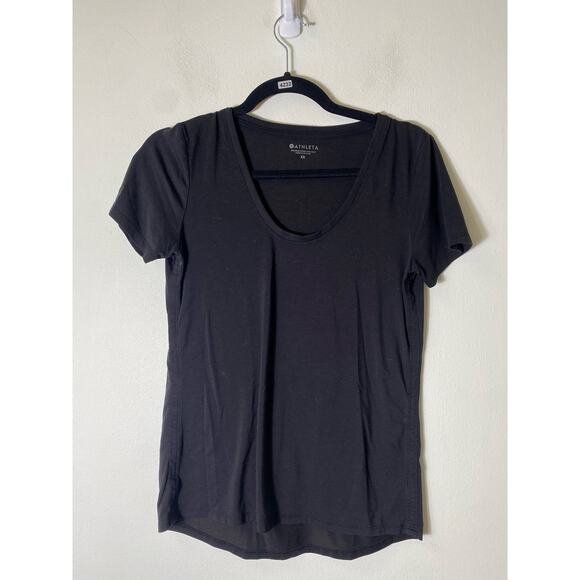 Athleta Athleisure Black V Neck Tee size XS - Picture 1 of 3